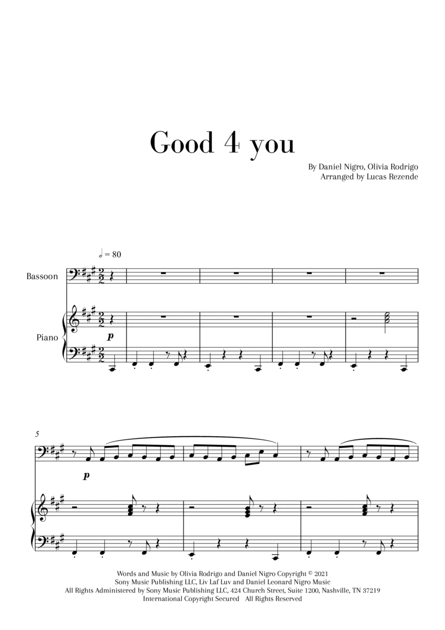 Good 4 U (arr. Lucas Rezende)