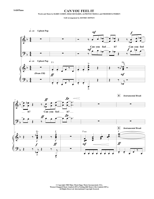 Can You Feel It (arr. Jeffrey Bowen)