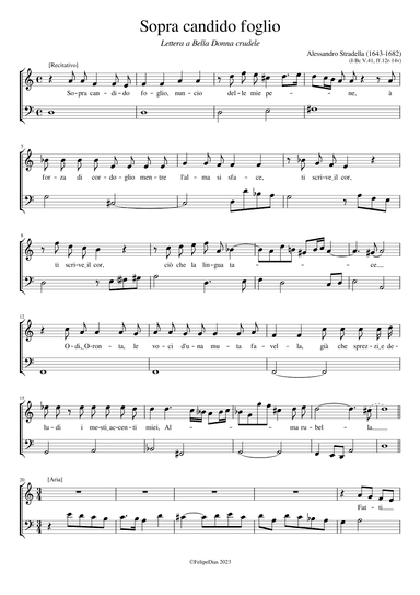 Sopra candido foglio (Lettera a Bella Donna crudele) (arr. Early Music Scores)