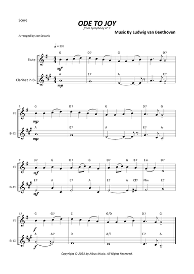 Ode To Joy (arr. Joe Securis)