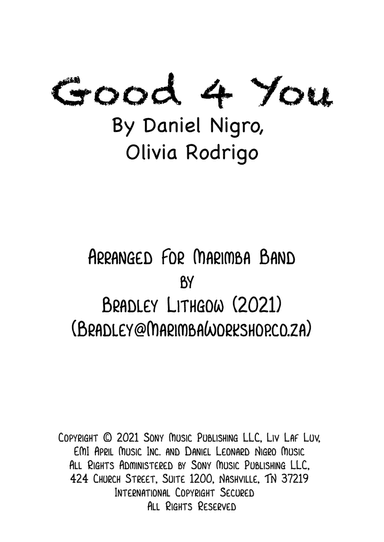 Good 4 U (arr. Bradley Lithgow)