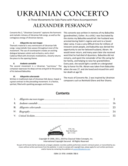 Concerto No. 2 "Ukrainian Concerto" for Piano and Orchestra