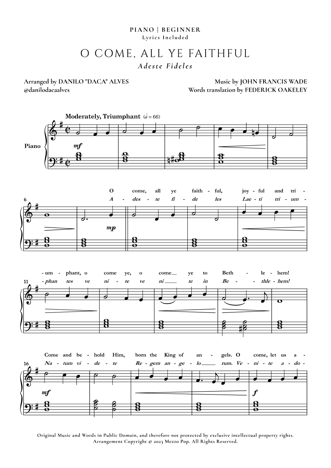 O Come, All Ye Faithful (arr. Danilo "Daca" Alves)