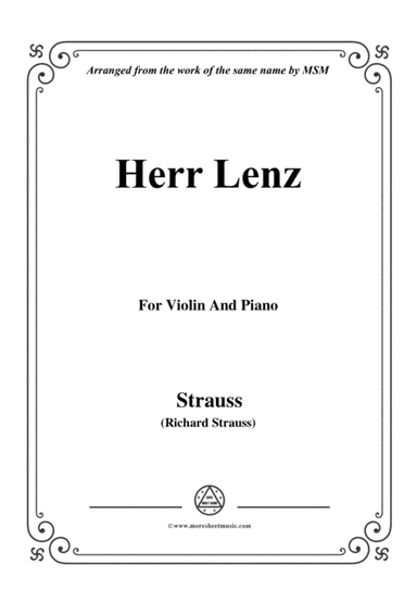 Richard Strauss-Herr Lenz, for Violin and Piano (arr. MSM)