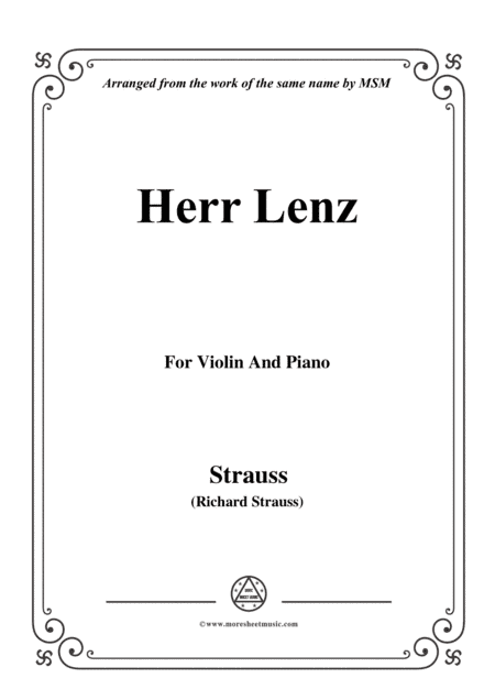 Richard Strauss-Herr Lenz, for Violin and Piano (arr. MSM)