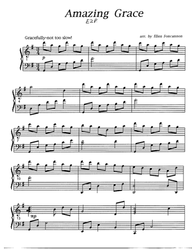 Amazing Grace EZ Piano/Organ Duet (arr. Ellen Foncannon Stephenson)