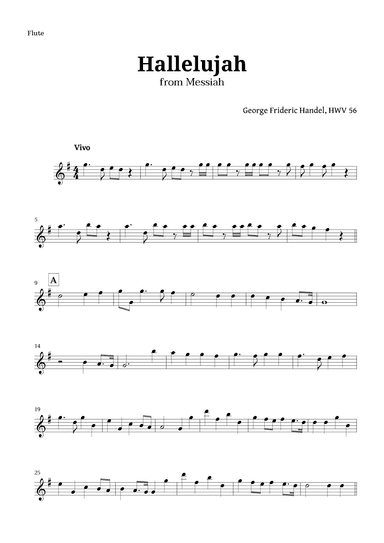 Hallelujah by Handel for Flute (arr. Langanho)