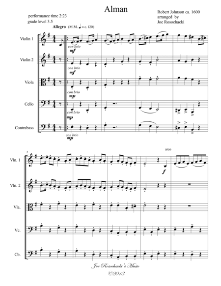 Alman (arr. Joe Rosochacki)