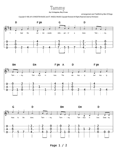 Tammy (arr. Ben D'Ooge)