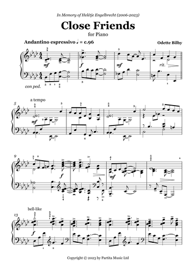 Close Friends (Piano Solo Grade 6-7)