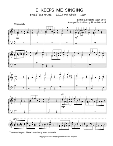 He Keeps Me Singing (SWEETEST NAME) (arr. Richard Giszczak)