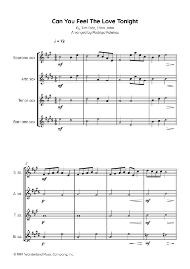 Can You Feel The Love Tonight (arr. Rodrigo Faleiros)