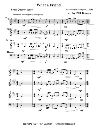 What a Friend- brass quartet 1 (arr. Phil Beaman)