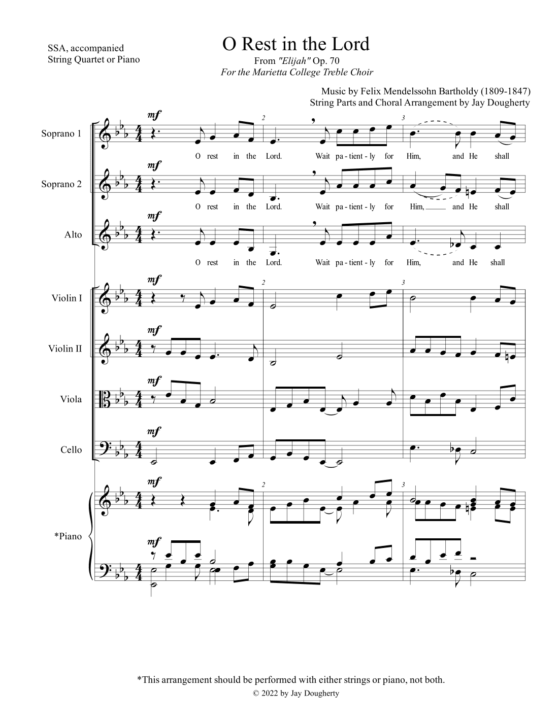 O Rest in the Lord (arr. Jay Dougherty)