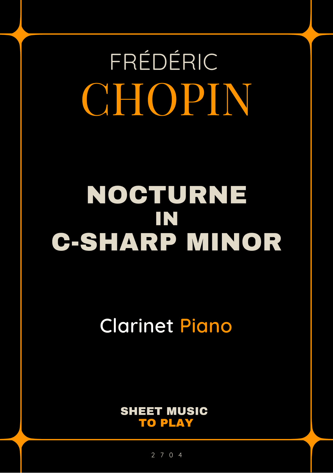 Nocturne No.20 in C-Sharp minor - Bb Clarinet and Piano (Full Score and Parts) (arr. César Madeira)