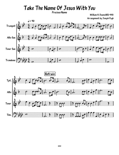 Take The Name Of Jesus With You (Instrumental Quartet) (arr. Joseph Pugh)