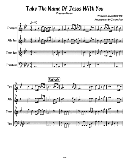 Take The Name Of Jesus With You (Instrumental Quartet) (arr. Joseph Pugh)