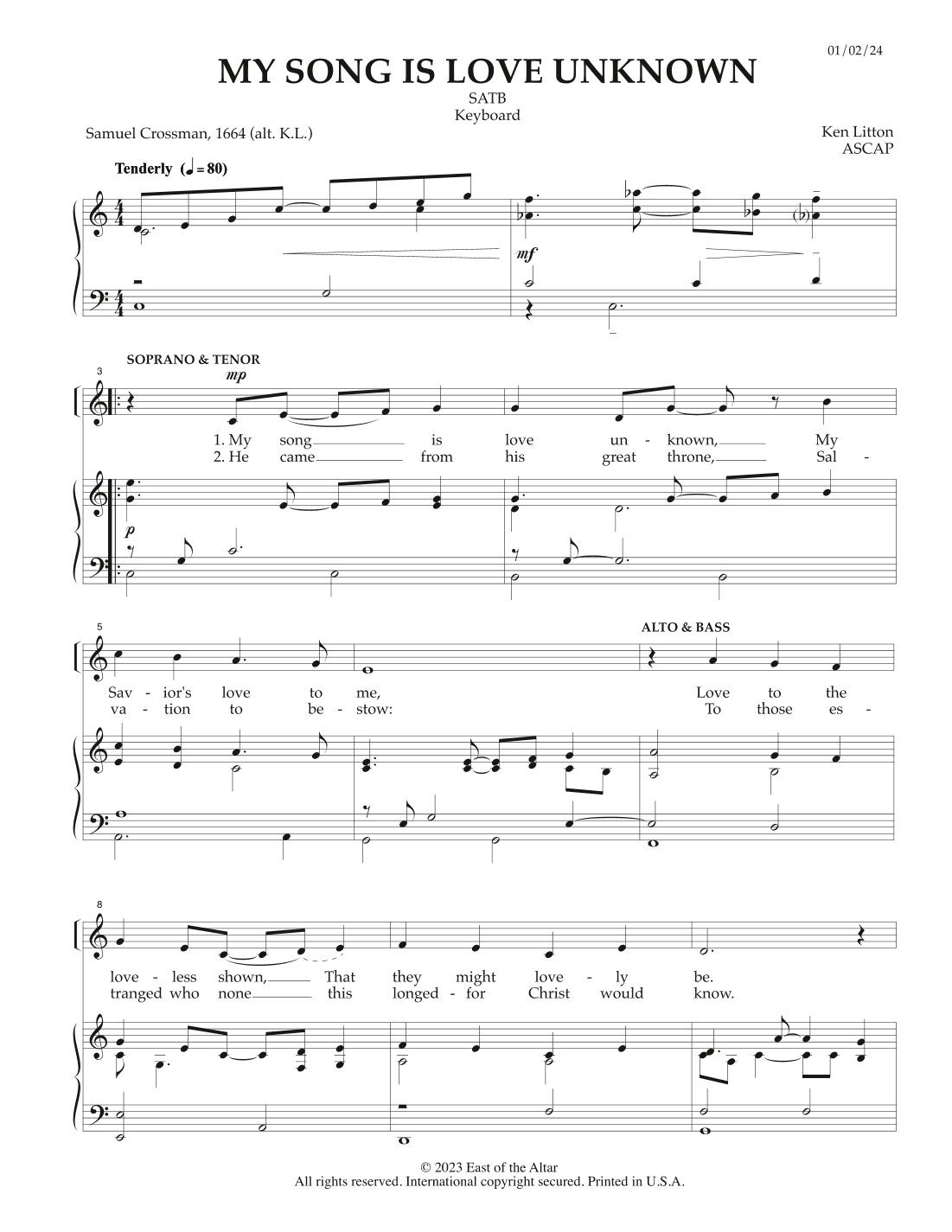 My Song Is Love Unknown (arr. (Ken Litton))