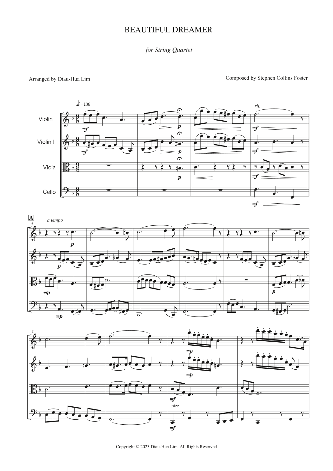 Beautiful Dreamer (arr. Diau-Hua Lim)