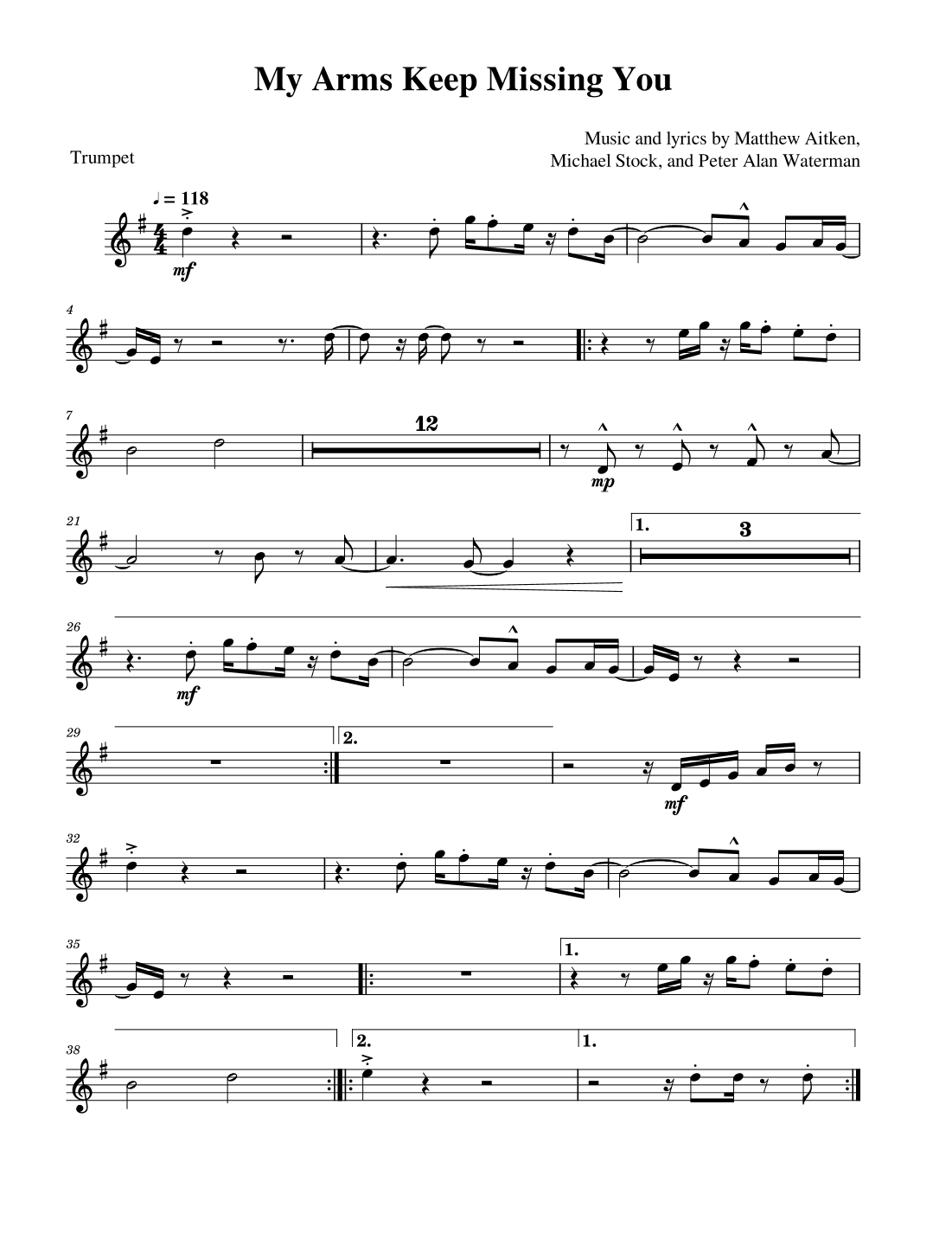 My Arms Keep Missing You (arr. David Lartey)