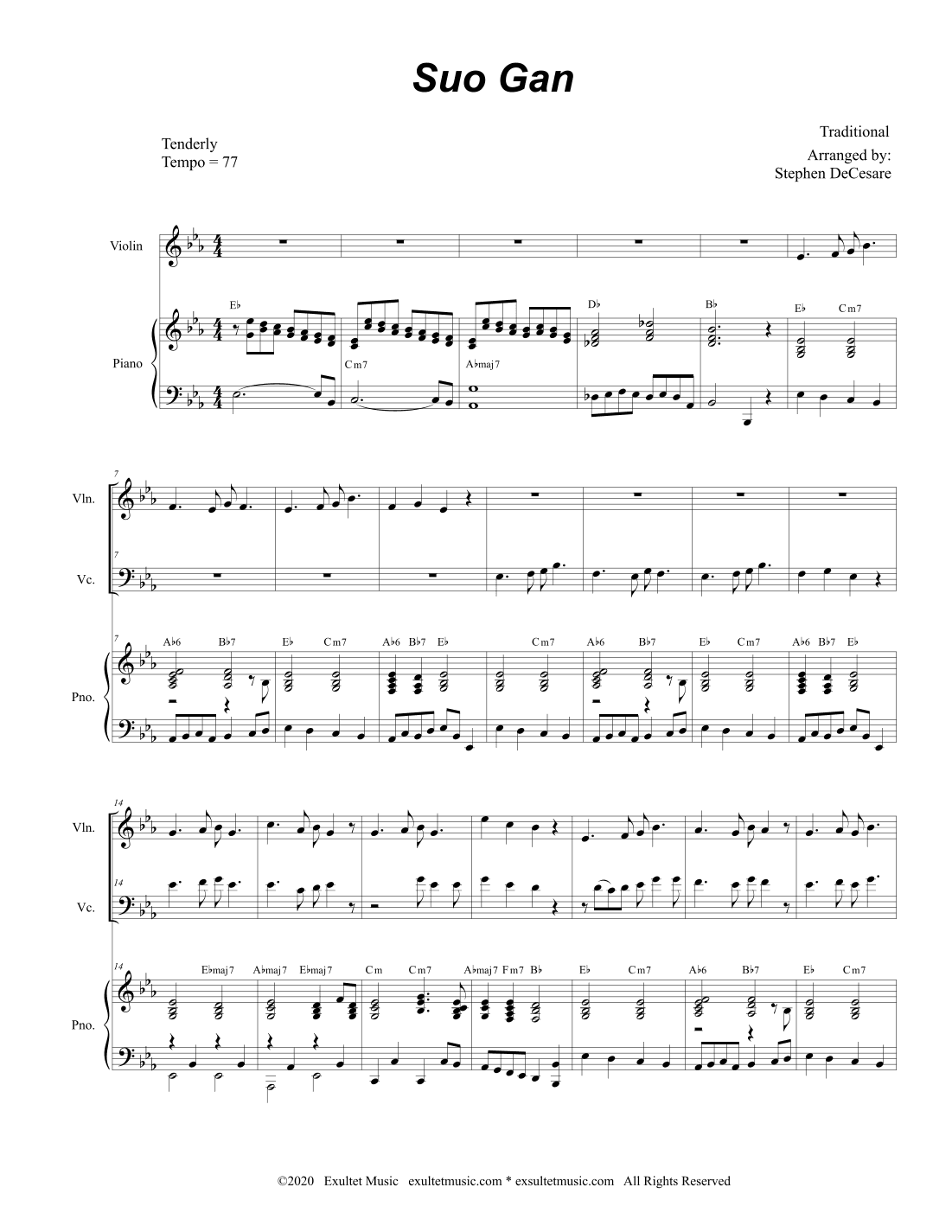 Suo Gan (Duet for Violin and Cello) (arr. Stephen DeCesare)
