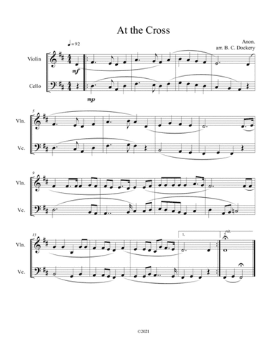 At the Cross (violin and cello duet) (arr. B. C. Dockery)