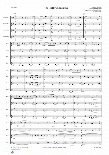 The Girl From Ipanema (garôta De Ipanema) (arr. Josef STASTNY)