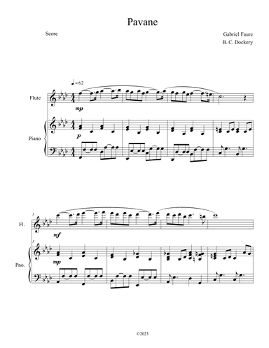 Pavane (Flute Solo with Piano Accompaniment) (arr. B. C. Dockery)