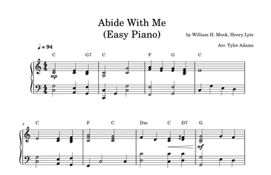 Abide With Me (Easy Solo Piano) (arr. Tyler Adams)