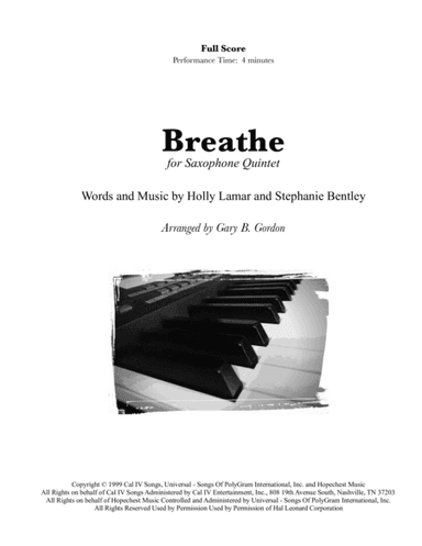 Breathe (arr. Gary B. Gordon)