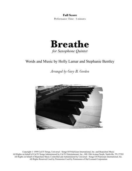 Breathe (arr. Gary B. Gordon)