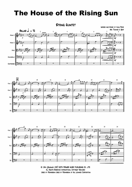 The House Of The Rising Sun (arr. Thomas H. Graf)