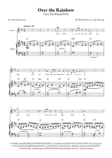 Over The Rainbow (arr. Tom Drummond)