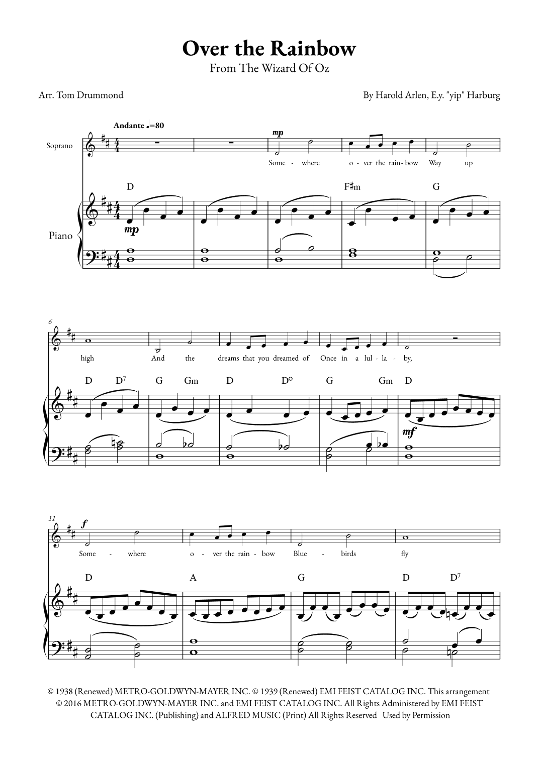 Over The Rainbow (arr. Tom Drummond)