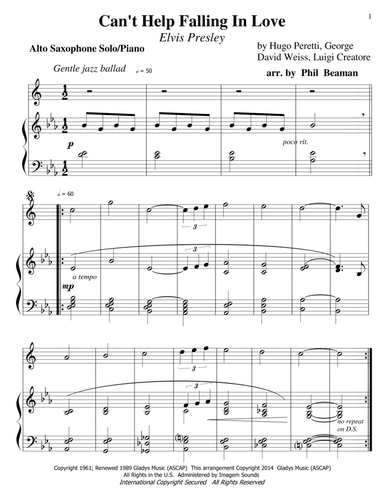 Can't Help Falling In Love (arr. Phil Beaman)