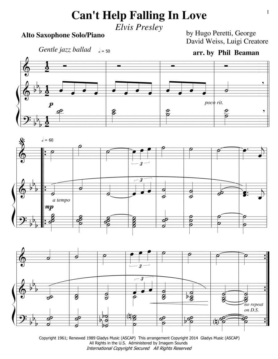 Can't Help Falling In Love (arr. Phil Beaman)