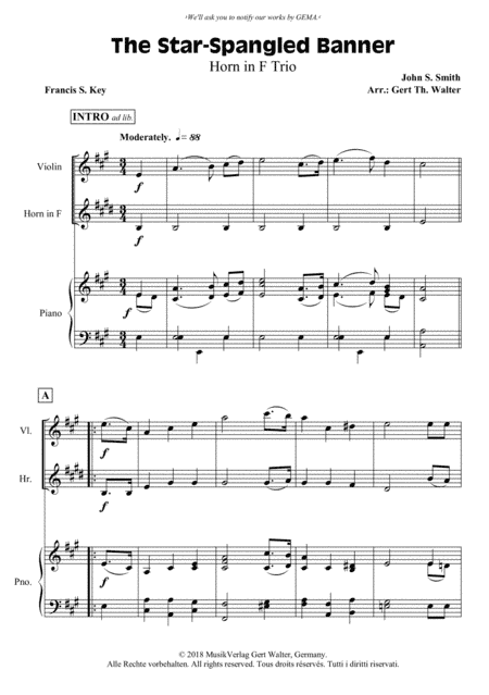 The Star-Spangled Banner (arr. Gert Th. Walter)