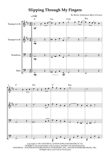 Slipping Through My Fingers (arr. Karen Gueiros)