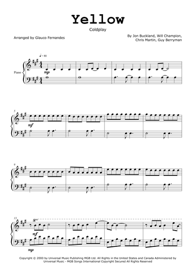 Yellow (arr. Glauco Fernandes)