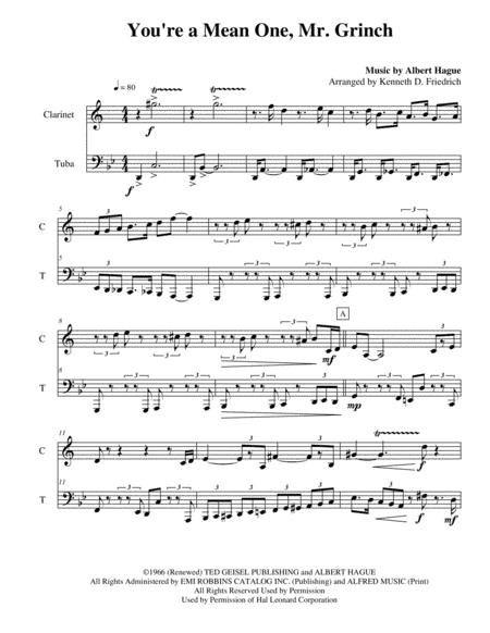 You're A Mean One, Mr. Grinch (arr. Kenneth D. Friedrich)