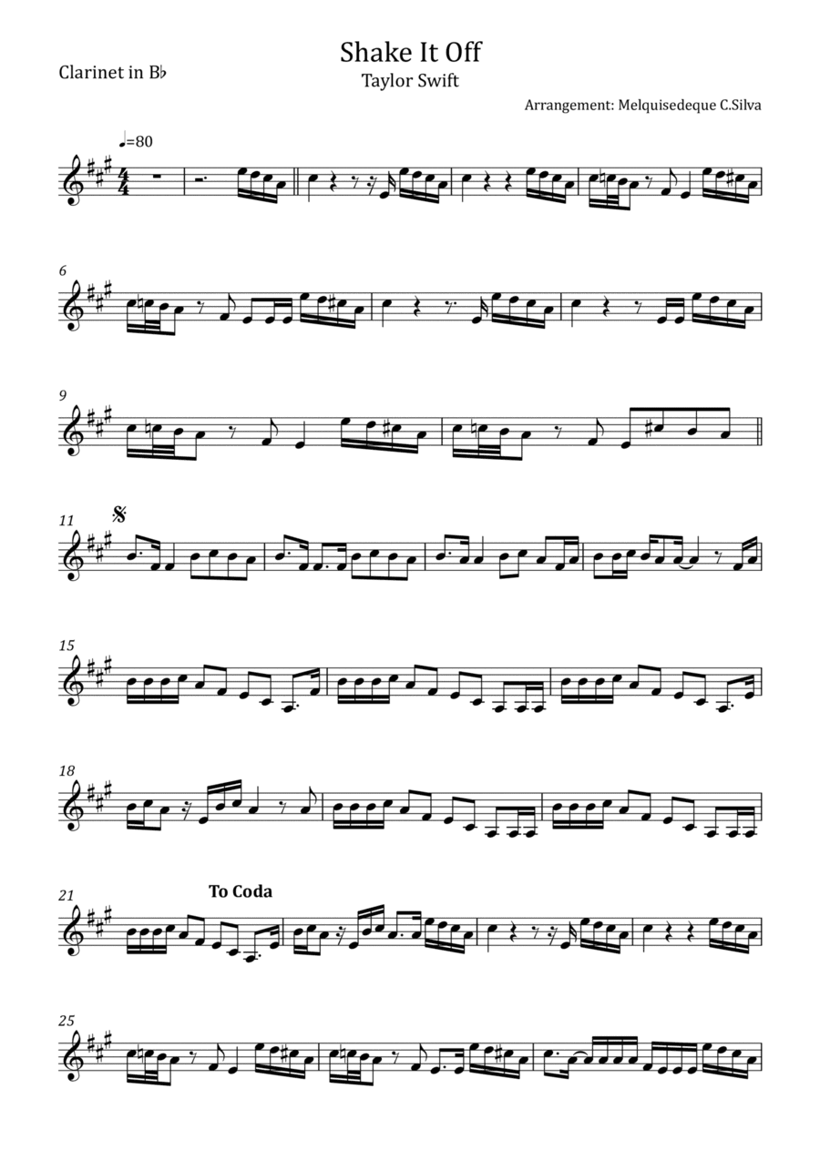 Shake It Off (arr. Melquisedeque C.Silva)