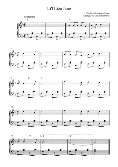 Li'l Liza Jane (arr. Kaiserin Rebecca)