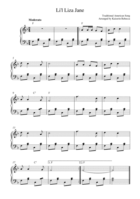 Li'l Liza Jane (arr. Kaiserin Rebecca)
