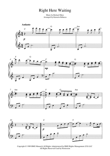 Right Here Waiting (arr. Kaiserin Rebecca)