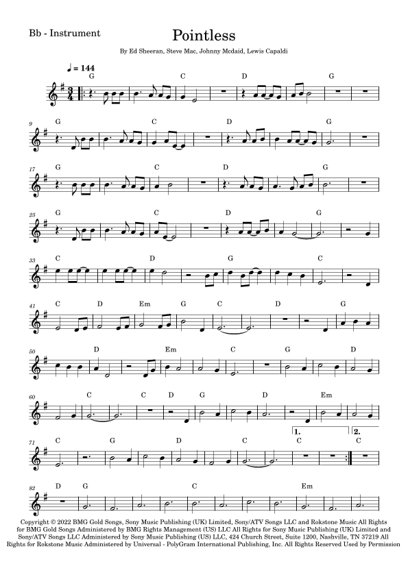 Pointless (arr. Fabio Eduardo de Oliveira)