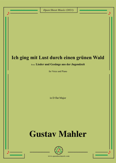 Ich ging mit Lust durch einen grünen Wald,in C Major,from 'Lieder und Gesänge aus der Jugendzeit',fo (arr. Open Cloud)