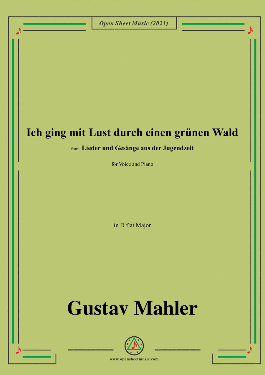 Ich ging mit Lust durch einen grünen Wald,in C Major,from 'Lieder und Gesänge aus der Jugendzeit',fo (arr. Open Cloud)