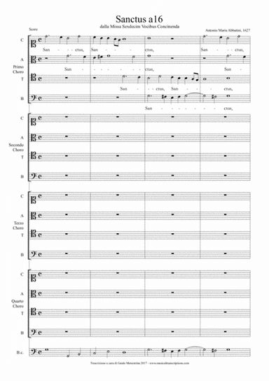 Antonio Maria Abbatini - Sanctus a 16 (1627) (arr. Guido Menestrina)