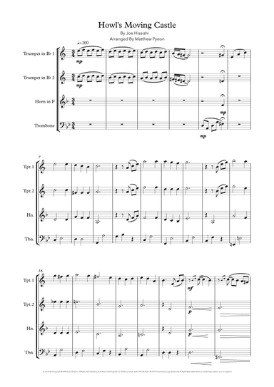 Howl's Moving Castle (arr. Matthew pyeon)