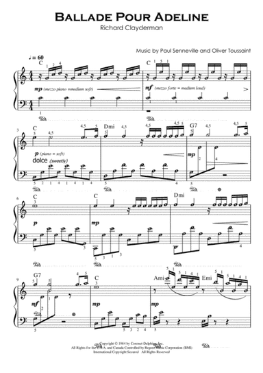 Ballade Pour Adeline (arr. Published Harmony Valarie)